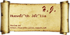 Husvéth Júlia névjegykártya