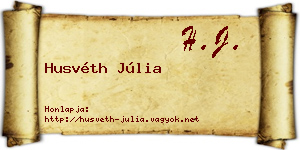 Husvéth Júlia névjegykártya